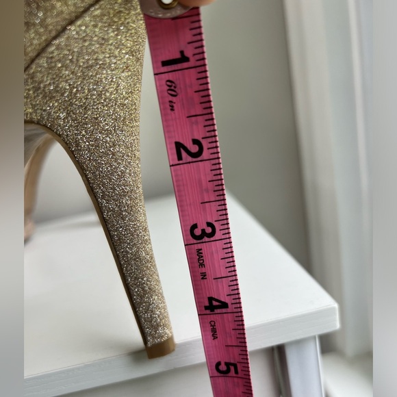 Windsor champagne gold glitter special occasion/prom/homecoming/wedding heels - Picture 6 of 14